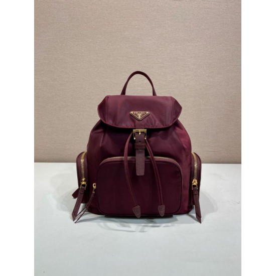 Top Replica Prada Medium Re-Nylon Backpack with Belt Bag 1BZ811 Burgundy