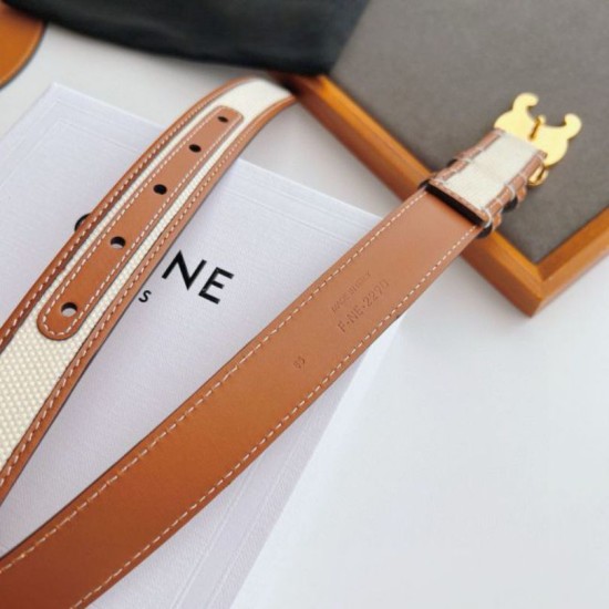 Top Replica Celine Triomphe Medium Belt 25mm Brown