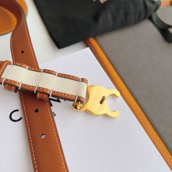 Top Replica Celine Triomphe Medium Belt 25mm Brown