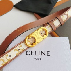Top Replica Celine Triomphe Medium Belt 25mm with Gold-Finish Buckle