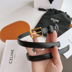Top Replica Celine Elegant Charm Belt 18mm Black with Gold-Finish