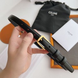 Top Replica Celine Elegant Charm Belt 18mm Black with Gold-Finish
