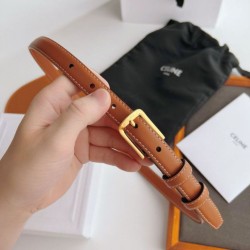 Top Replica Celine Elegant Charm Belt 18mm Brown with Gold-Finish