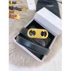 Top Replica Celine Triomphe Medium Belt 25mm Black with Taurean Leather