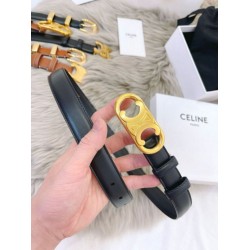 Top Replica Celine Triomphe Medium Belt 25mm Black with Taurean Leather