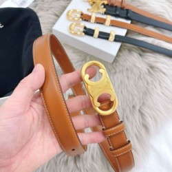 Top Replica Celine Triomphe Medium Belt 25mm Brown with Taurean Leather