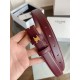 Top Replica Vivienne Belt Celine Medium 25mm Belt in Burgundy Natural Calfskin