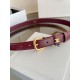 Top Replica Vivienne Belt Celine Medium 25mm Belt in Burgundy Natural Calfskin