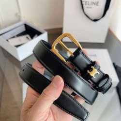 Top Replica Celine Vivienne Medium Belt 25mm in Natural Calfskin Black
