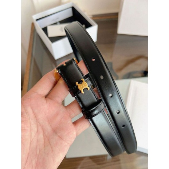 Top Replica Celine Vivienne Medium Belt 25mm in Natural Calfskin Black