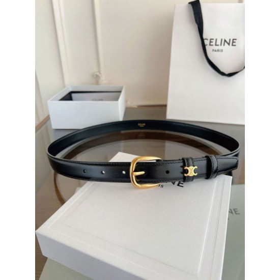 Top Replica Celine Vivienne Medium Belt 25mm in Natural Calfskin Black