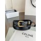 Top Replica Celine Vivienne Medium Belt 25mm in Natural Calfskin Black