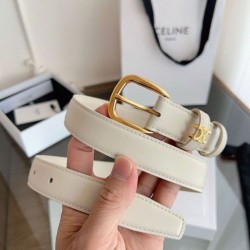 Super Clone Replica Celine Vivienne Medium 25mm Belt in White Natural Calfskin Top Replica Celine Vivienne Medium 25mm Belt in White Natural Calfskin