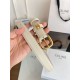Top Replica Celine Vivienne Medium 25mm Belt in White Natural Calfskin