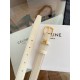 Top Replica Celine Vivienne Medium 25mm Belt in White Natural Calfskin