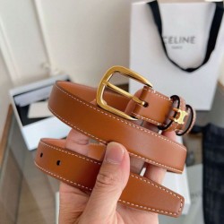 Super Clone Replica Celine Vivienne Medium 25mm Belt in Brown Natural Calfskin Top Replica Celine Vivienne Medium 25mm Belt in Brown Natural Calfskin