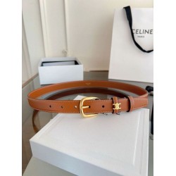 Top Replica Celine Vivienne Medium 25mm Belt in Brown Natural Calfskin