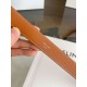 Top Replica Celine Vivienne Medium 25mm Belt in Brown Natural Calfskin