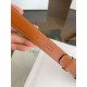 Top Replica Celine Vivienne Medium 25mm Belt in Brown Natural Calfskin