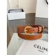 Top Replica Celine Vivienne Medium 25mm Belt in Brown Natural Calfskin