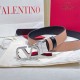 Top Replica Valentino Garavani 30mm Reversible Belt with VLogo Logo in Apricot/Black