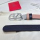 Top Replica Valentino Garavani 30mm Reversible Belt with VLogo Logo in Apricot/Black