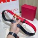 Top Replica Valentino Garavani 30mm Reversible Belt with VLogo Logo in Red/Black