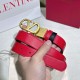 Top Replica Valentino Garavani 30mm Reversible Belt with VLogo Logo in Red/Black