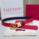 Top Replica Valentino Garavani 30mm Reversible Belt with VLogo Logo in Red/Black