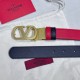 Top Replica Valentino Garavani 30mm Reversible Belt with VLogo Logo in Red/Black