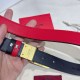 Top Replica Valentino Garavani 30mm Reversible Belt with VLogo Logo in Red/Black