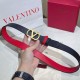 Top Replica Valentino Garavani 30mm Reversible Belt with VLogo Logo in Red/Black