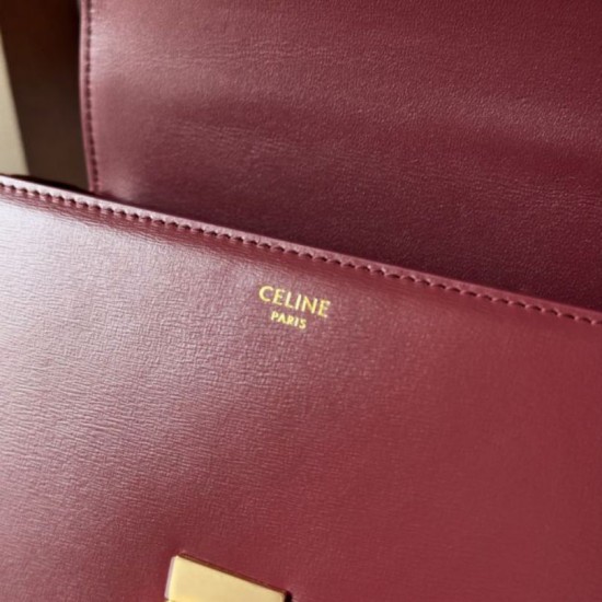 Top Replica Celine Teen Triomphe Bag in Red Calfskin