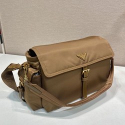 Top Replica Prada Explore Large Nappa Flap Shoulder Bag 1BD391 Brown