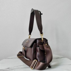 Top Replica Prada Explore medium shoulder bag with flap 1BD394 burgundy