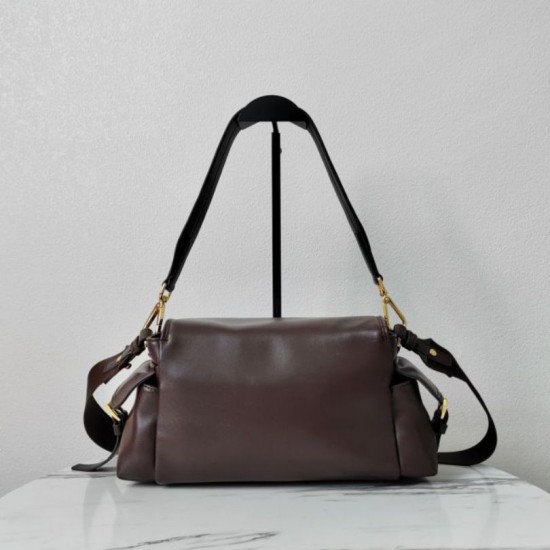 Top Replica Prada Explore medium shoulder bag with flap 1BD394 burgundy