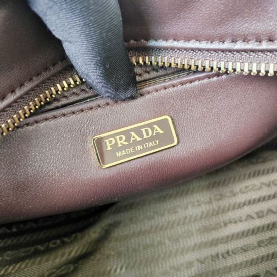 Top Replica Prada Explore medium shoulder bag with flap 1BD394 burgundy