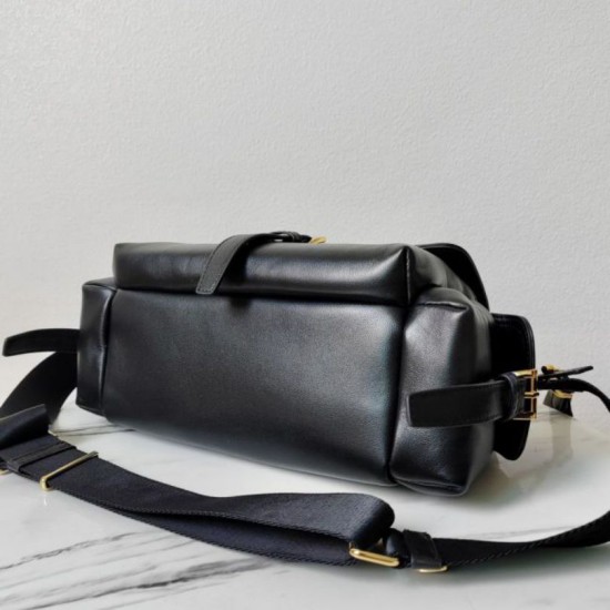 Top Replica Prada Explore medium shoulder bag with flap 1BD394 black