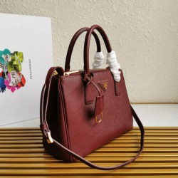 Top Replica Prada Galleria Saffiano handbag small/medium/large burgundy
