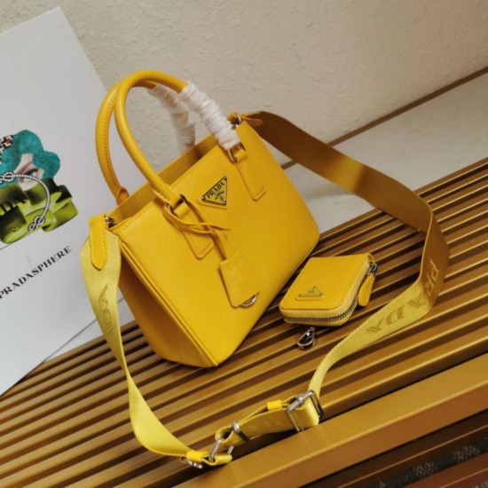 Super Clone Replica Prada Galleria Saffiano handbag small/medium/large yellow Top Replica Prada Galleria Saffiano handbag small/medium/large yellow
