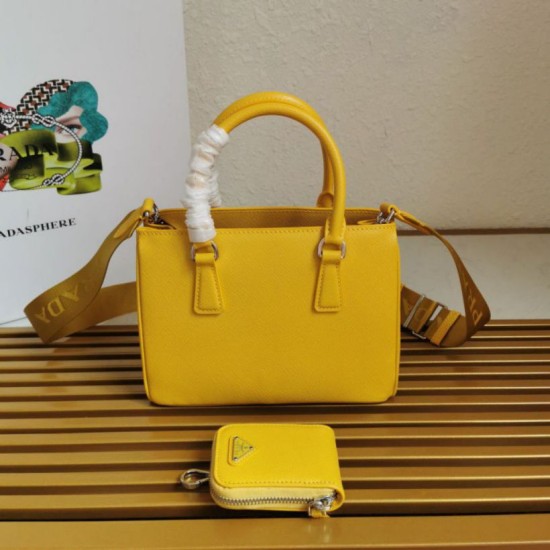 Super Clone Replica Prada Galleria Saffiano handbag small/medium/large yellow Top Replica Prada Galleria Saffiano handbag small/medium/large yellow
