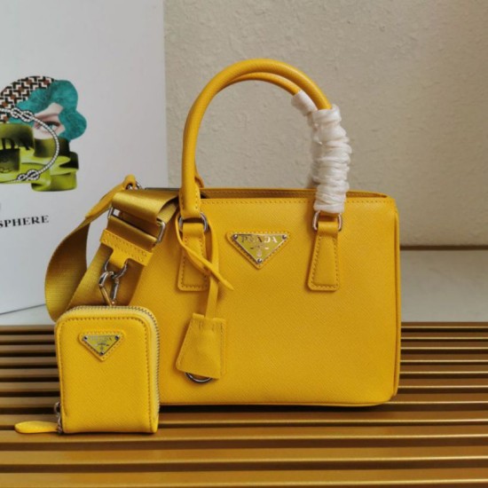 Super Clone Replica Prada Galleria Saffiano handbag small/medium/large yellow Top Replica Prada Galleria Saffiano handbag small/medium/large yellow