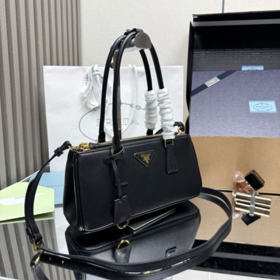 Super Clone Replica Prada Galleria Saffiano medium tote bag 1BA457 black Top Replica Prada Galleria Saffiano medium tote bag 1BA457 black