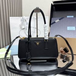 Top Replica Prada Galleria Saffiano medium tote bag 1BA457 black