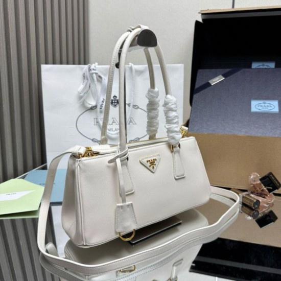 Super Clone Replica Prada Galleria Saffiano medium tote bag 1BA457 White Top Replica Prada Galleria Saffiano medium tote bag 1BA457 White