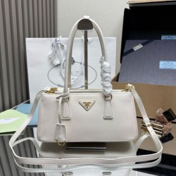 Top Replica Prada Galleria Saffiano medium tote bag 1BA457 White