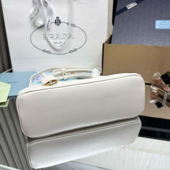 Super Clone Replica Prada Galleria Saffiano medium tote bag 1BA457 White Top Replica Prada Galleria Saffiano medium tote bag 1BA457 White