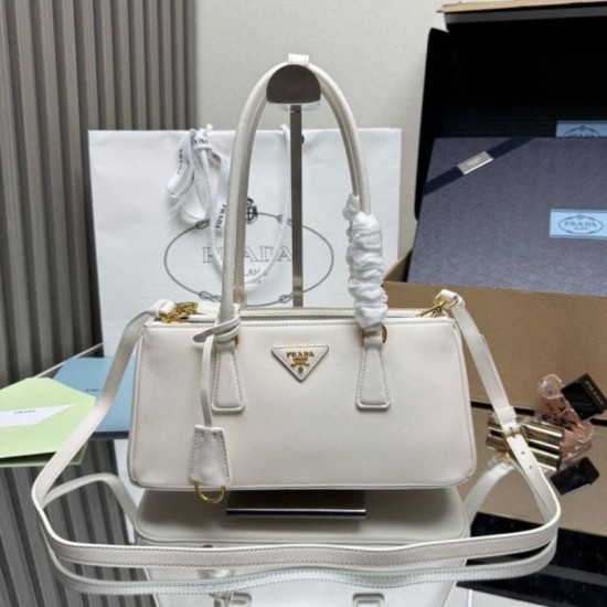 Super Clone Replica Prada Galleria Saffiano medium tote bag 1BA457 White Top Replica Prada Galleria Saffiano medium tote bag 1BA457 White