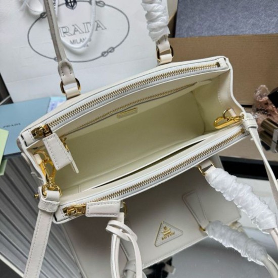 Super Clone Replica Prada Galleria Saffiano medium tote bag 1BA457 White Top Replica Prada Galleria Saffiano medium tote bag 1BA457 White