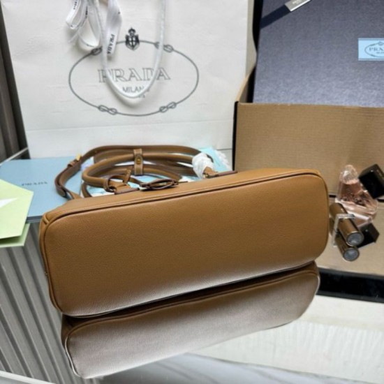 Super Clone Replica Prada Galleria Saffiano medium tote bag 1BA457 brown Top Replica Prada Galleria Saffiano medium tote bag 1BA457 brown